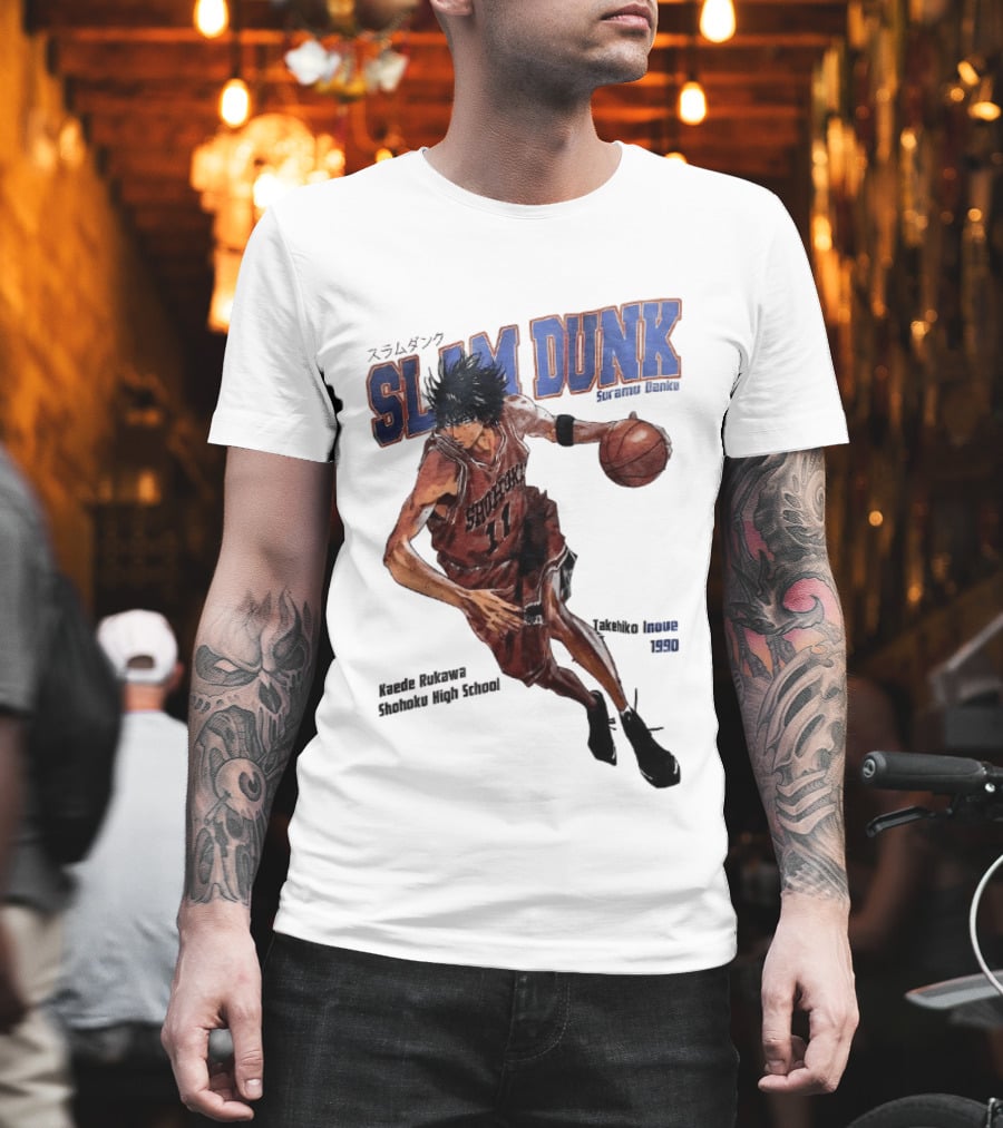 Slam Dunk Kaede Rukawa Shohoku High School Basketball Anime Character Japan T-Shirt