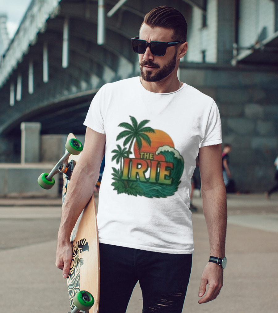 Tropical Palm Trees Sunset Wave Irie T-Shirt