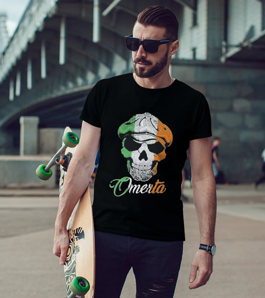 Omerta Irish Skull Tricolor Beret T-Shirt