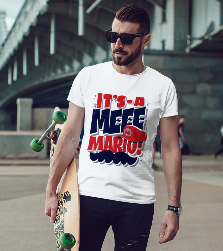 It's A Meee Mario M Moustache Cap T-Shirt