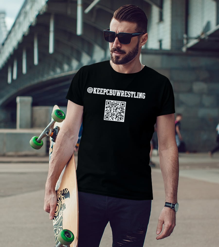 Keep CBU Wrestling QR Code Opposing Teams T-Shirt