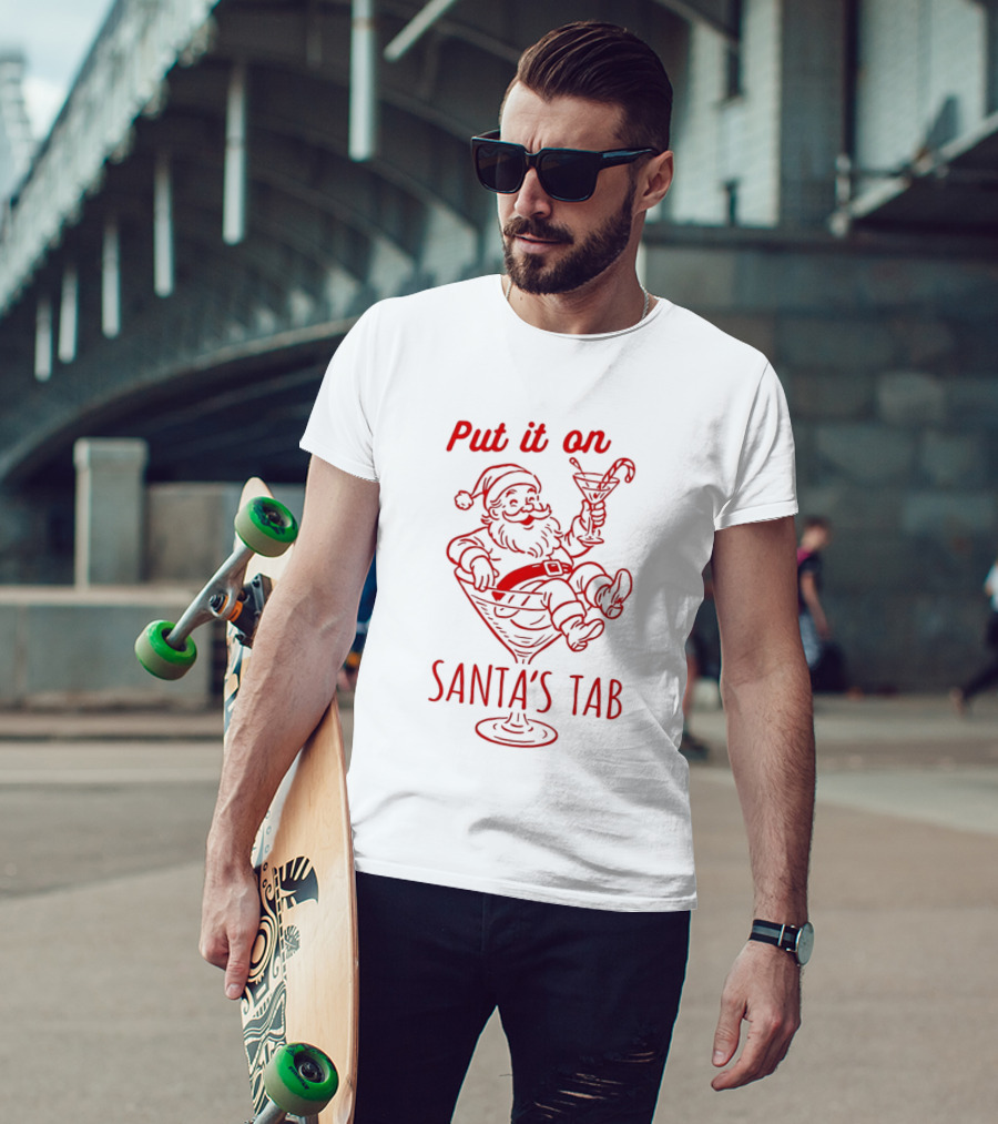 Put It On Santa's Tab Christmas Cheer T-Shirt