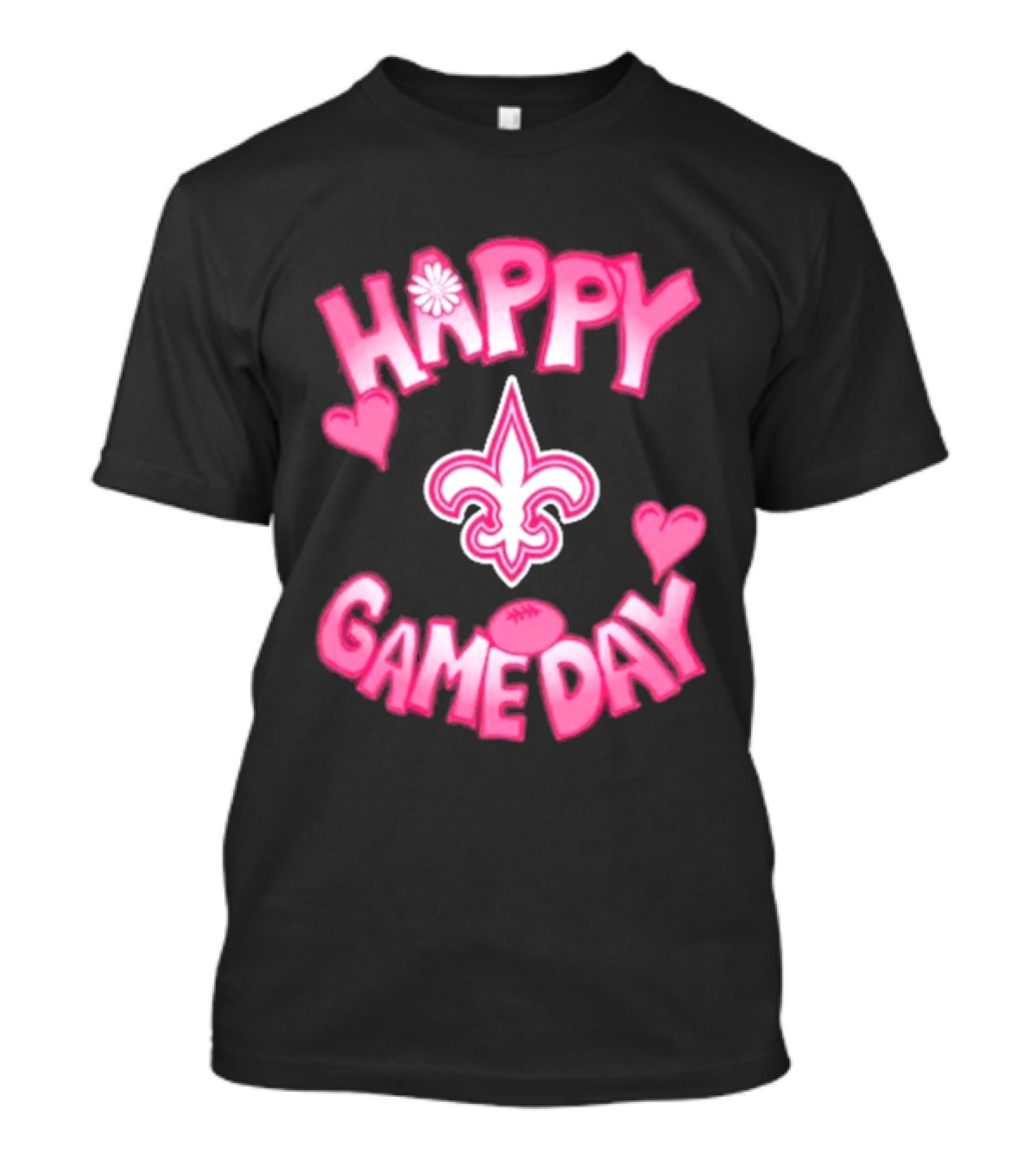 Valentine's Day Happy Gameday New Orleans Saints Fleur De Lis Heart 2025 T-Shirt