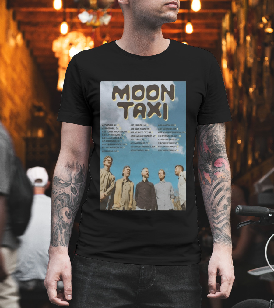Moon Taxi 2026 Summer Tour Dates With Band Photo Sky T-Shirt