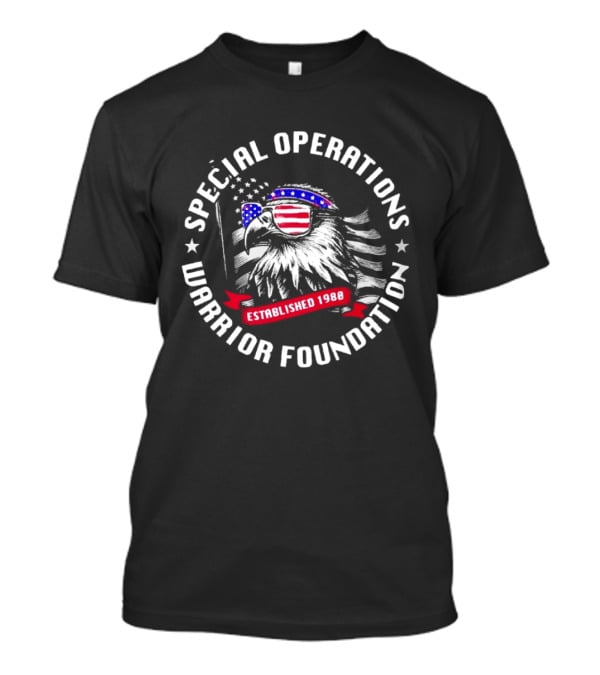 Special Operations Warrior Foundation Eagle Established 1980 American Flag T-Shirt