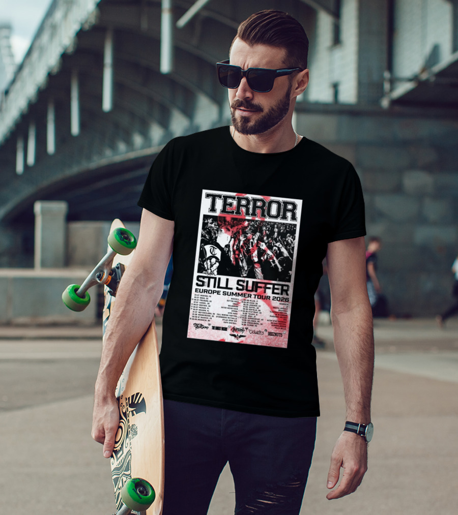 TERROR Still Suffer Europe Summer Tour 2026 With Stick To Your Guns And The Ghost Inside T-Shirt