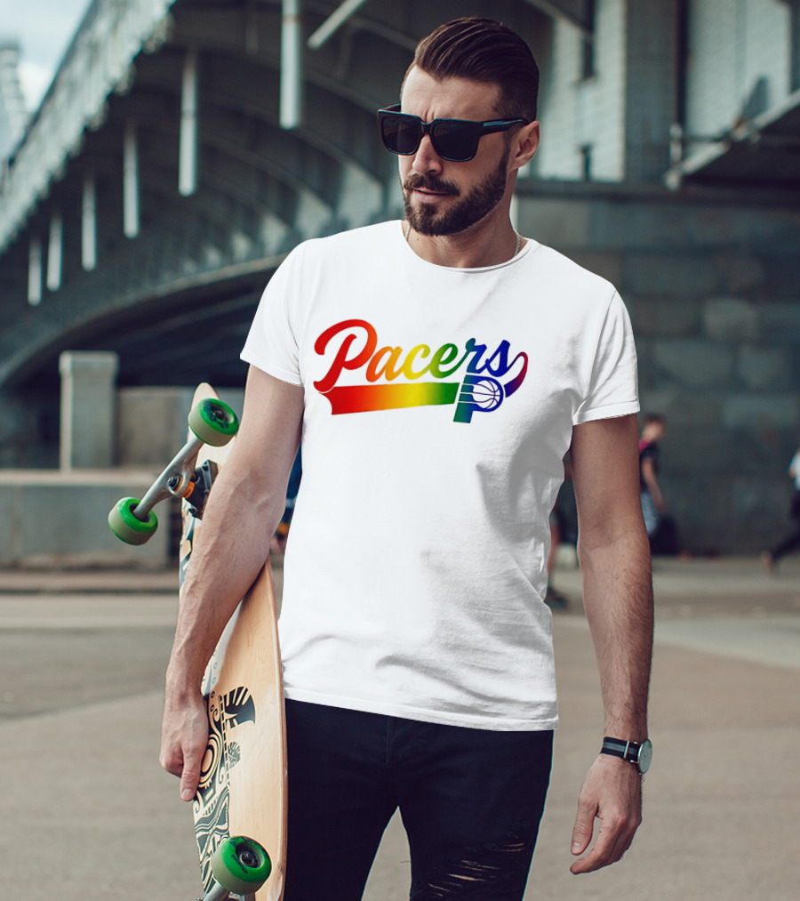 Indiana Pacers Pride Rainbow Game Night T-Shirt