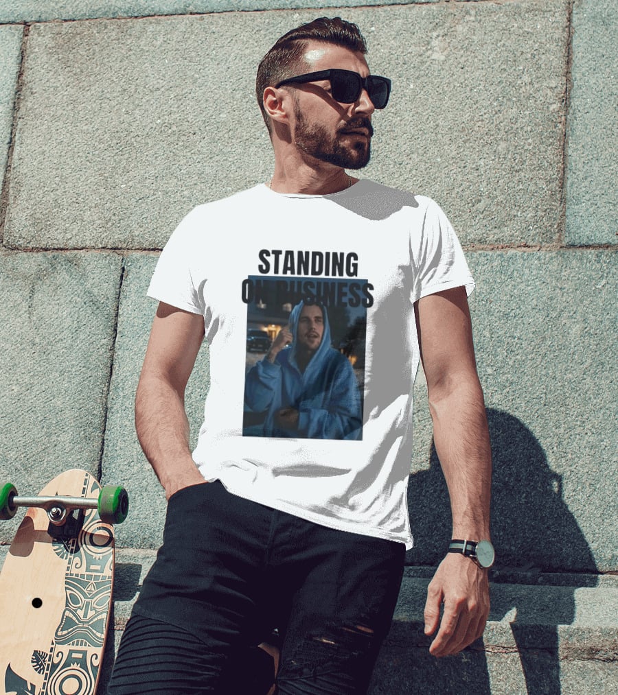 Standing On Business Justin Bieber Coachella Blue Look Night Scene T-Shirt