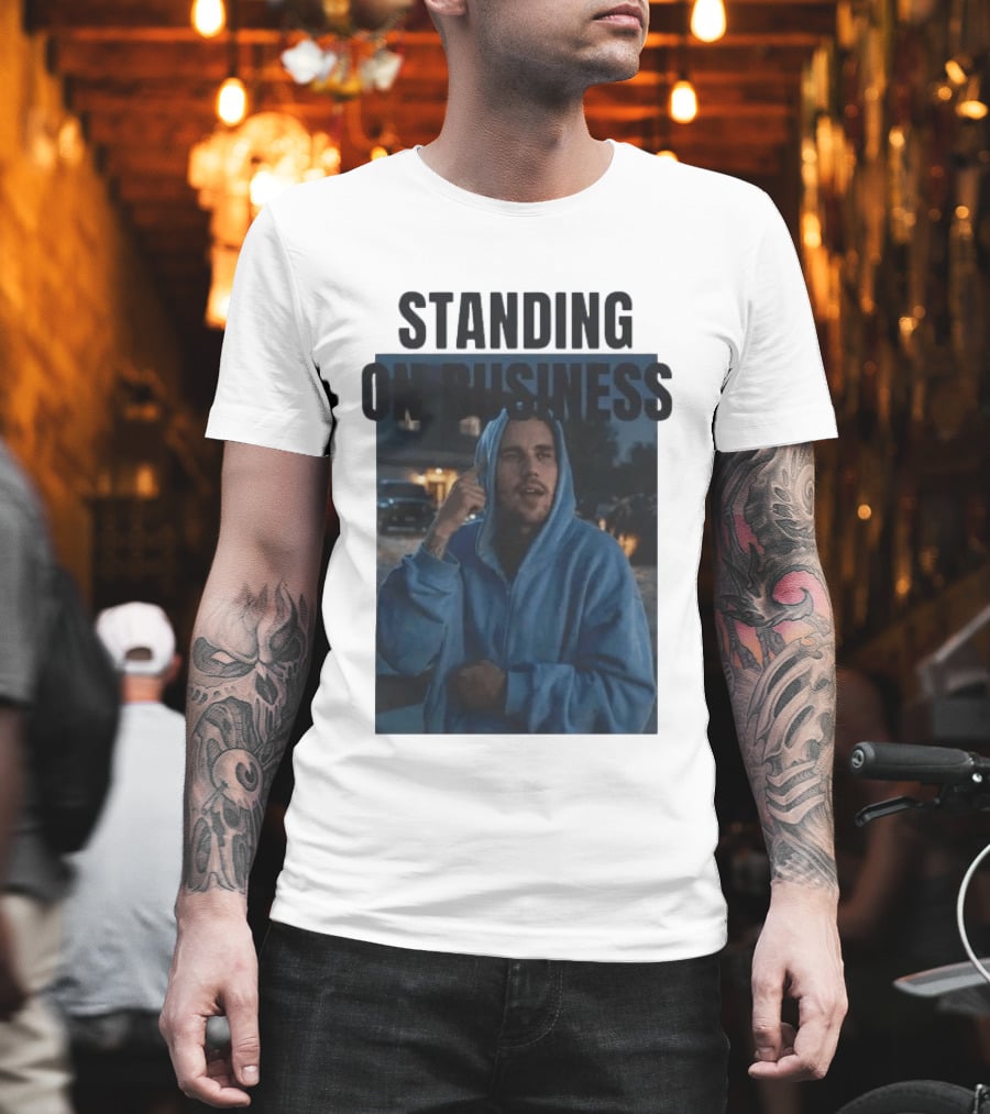 Standing On Business Justin Bieber Coachella Blue Look Night Scene T-Shirt