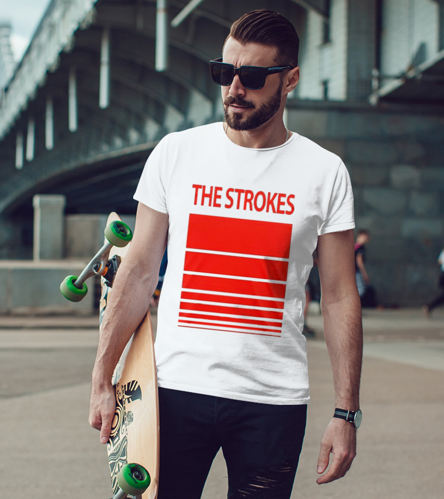 The Strokes 2026 Tour San Francisco Bold Red Stripes T-Shirt
