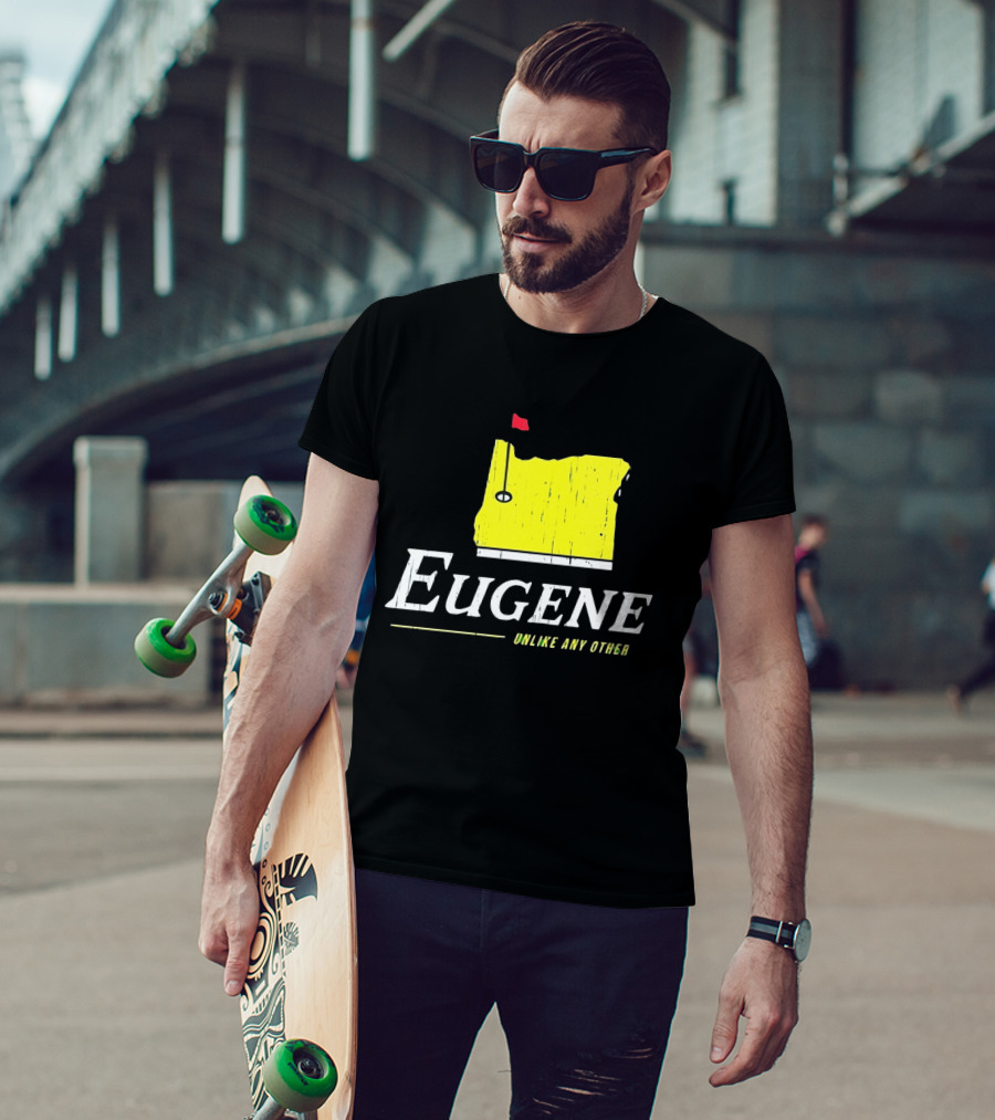 Eugene Oregon Map With Golf Flag Unlike Any Other Masters Tournament T-Shirt