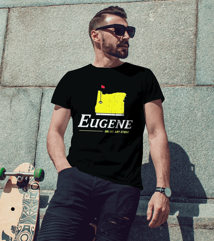 Eugene Oregon Map With Golf Flag Unlike Any Other Masters Tournament T-Shirt
