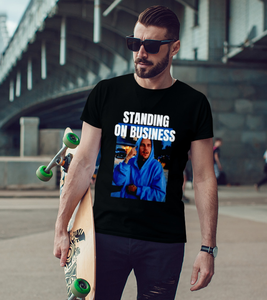 Standing On Business Blue Image T-Shirt