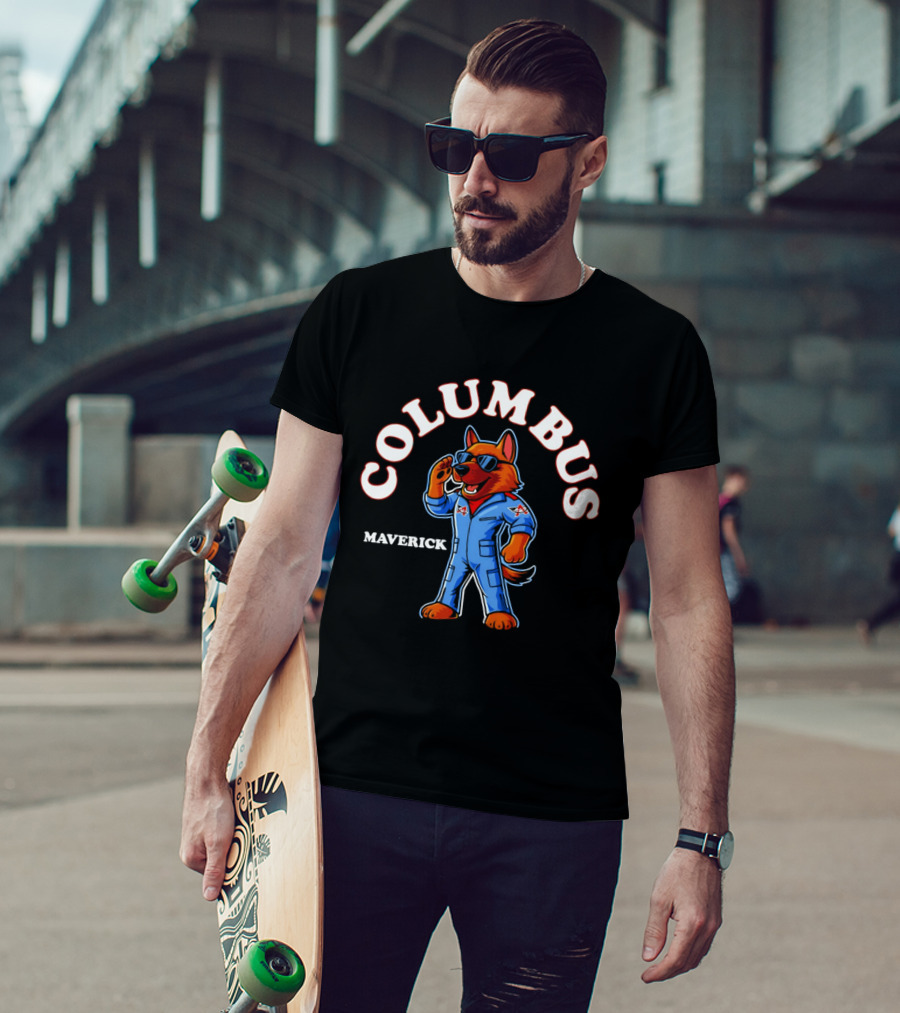 Columbus Maverick Aviator Wolf Mascot Pilot Jumpsuit 2026 T-Shirt