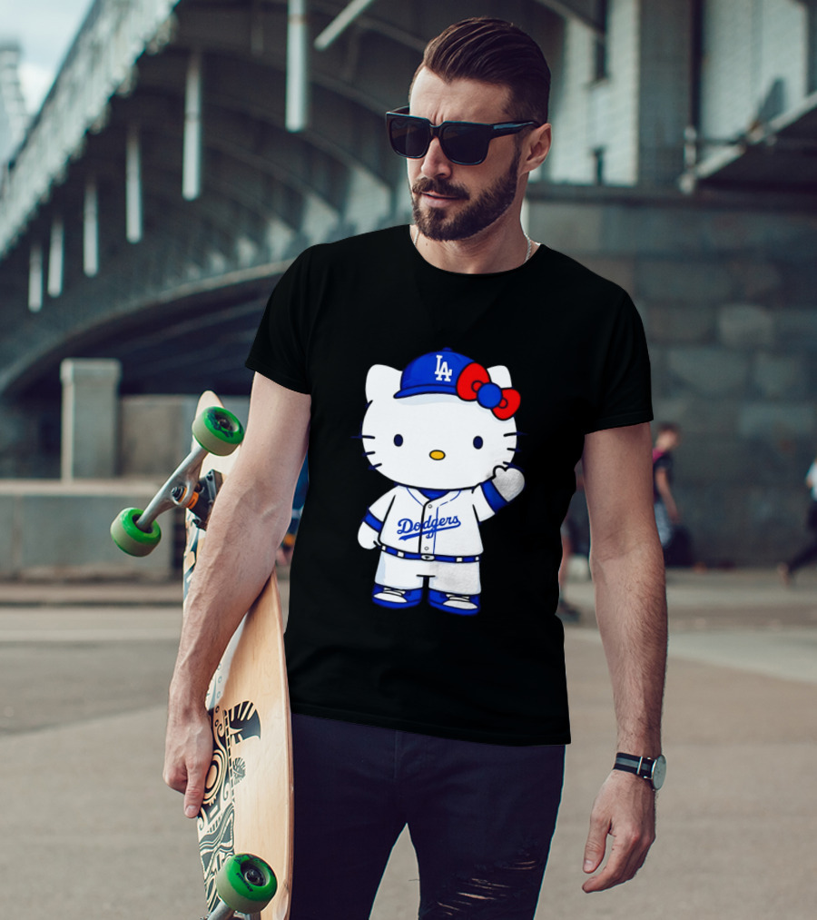 Hello Kitty Los Angeles Dodgers MLB Baseball Collaboration Fan T-Shirt