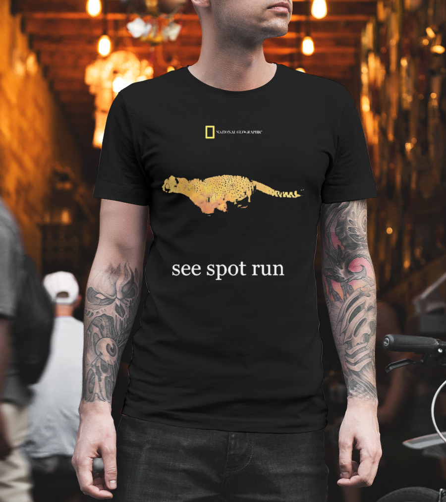 National Geographic See Spot Run Cheetah 2000s T-Shirt