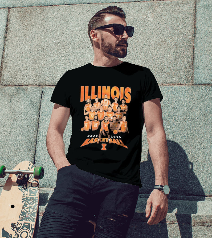 Illinois Basketball 2025 2026 Roster Players T-Shirt