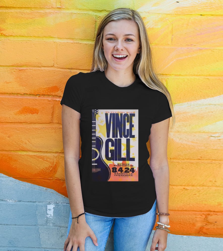 An Evening With Vince Gill Ryman Auditorium 8.4.24 Nashville Tennessee T-Shirt