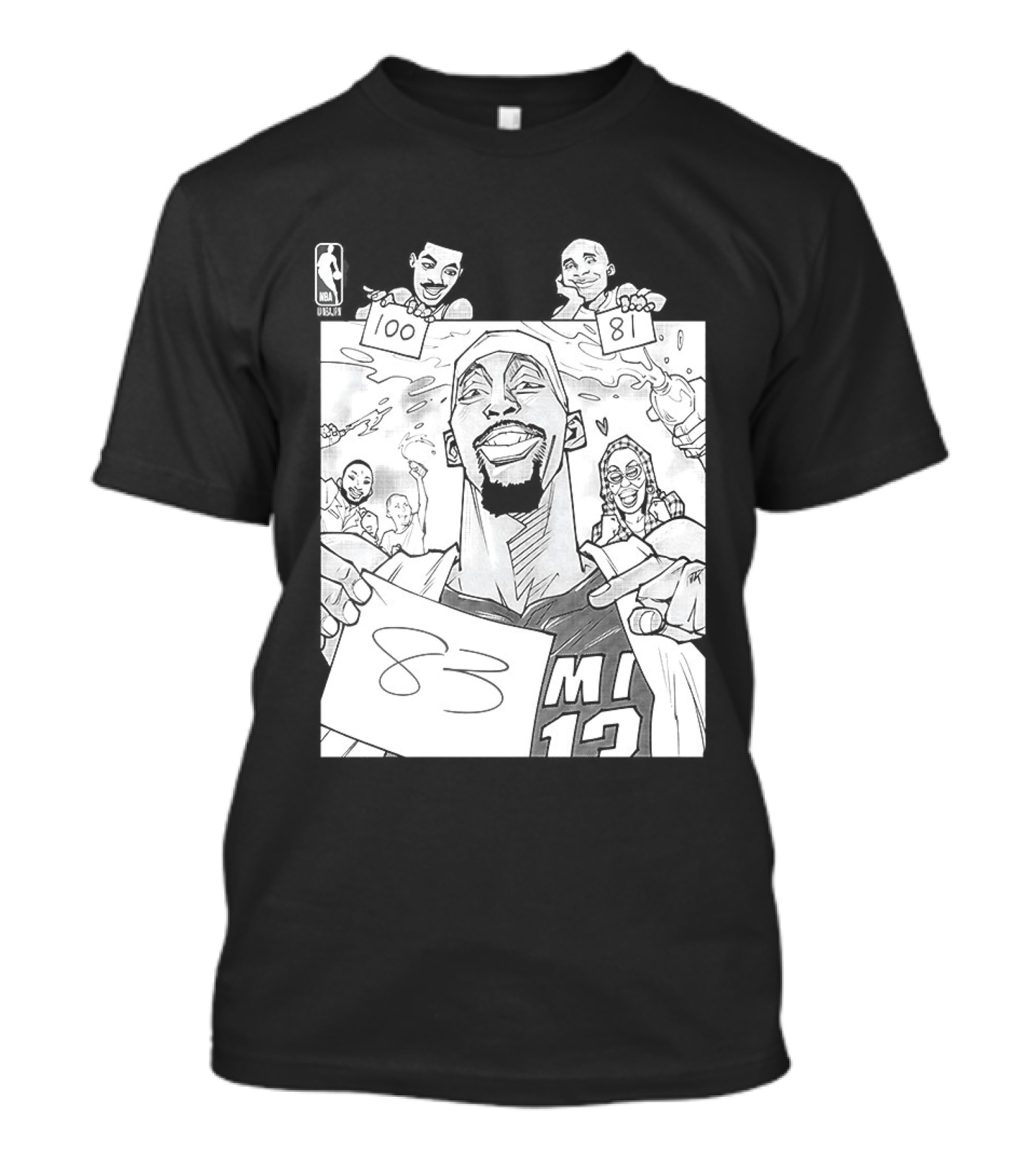 Bam Adebayo 83 Points Wilt Bam Kobe 2nd Highest Scoring Game NBA History Cartoon Miami 13 T-Shirt