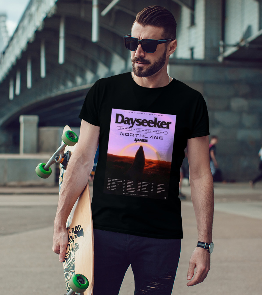 Dayseeker Europe UK 2026 Creature In The Black Night Tour With Northlane And Siamese T-Shirt