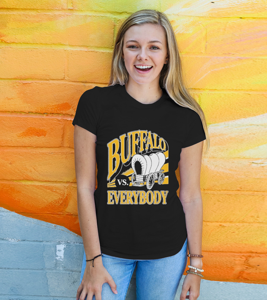 Buffalo Vs. Everybody Spittin' Chiclets Covered Wagon T-Shirt