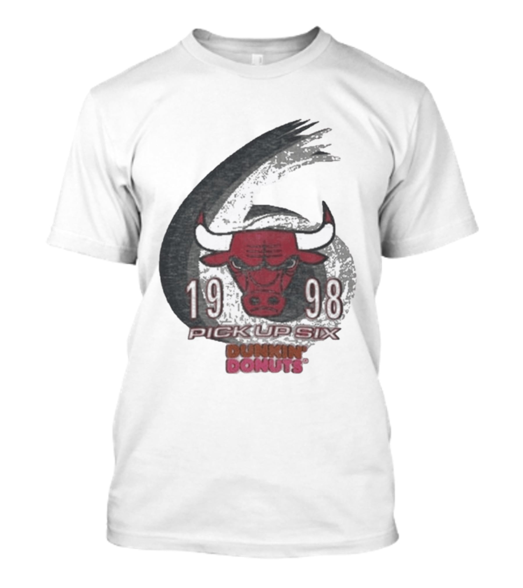 1998 Chicago Bulls Pick Up Six Dunkin' Donuts Promo T-Shirt