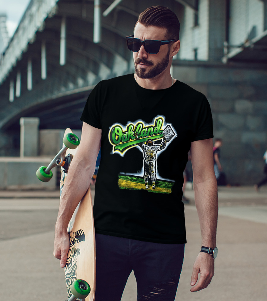 Oakland Athletics Rickey Henderson Celebration T-Shirt