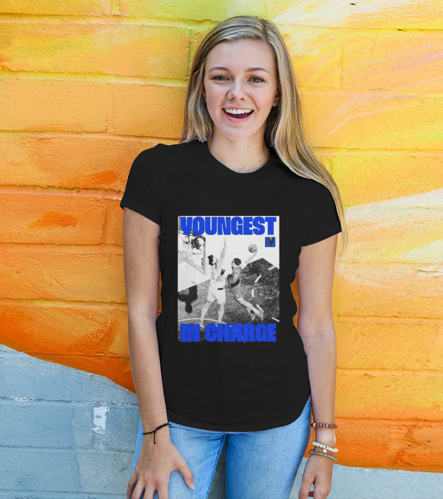 Youngest In Charge Cooper Flagg Dallas Mavericks Dunk T-Shirt