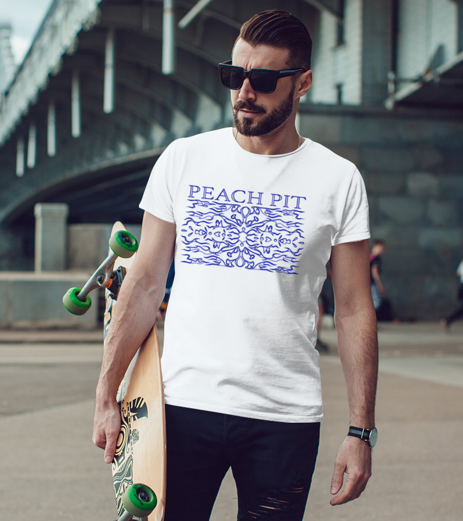 PEACH PIT Blue Mandala Waves T-Shirt