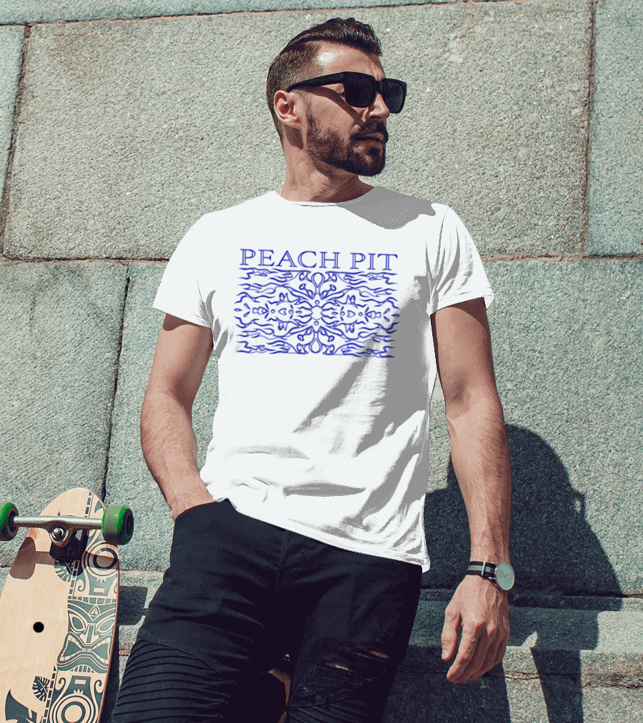 PEACH PIT Blue Mandala Waves T-Shirt