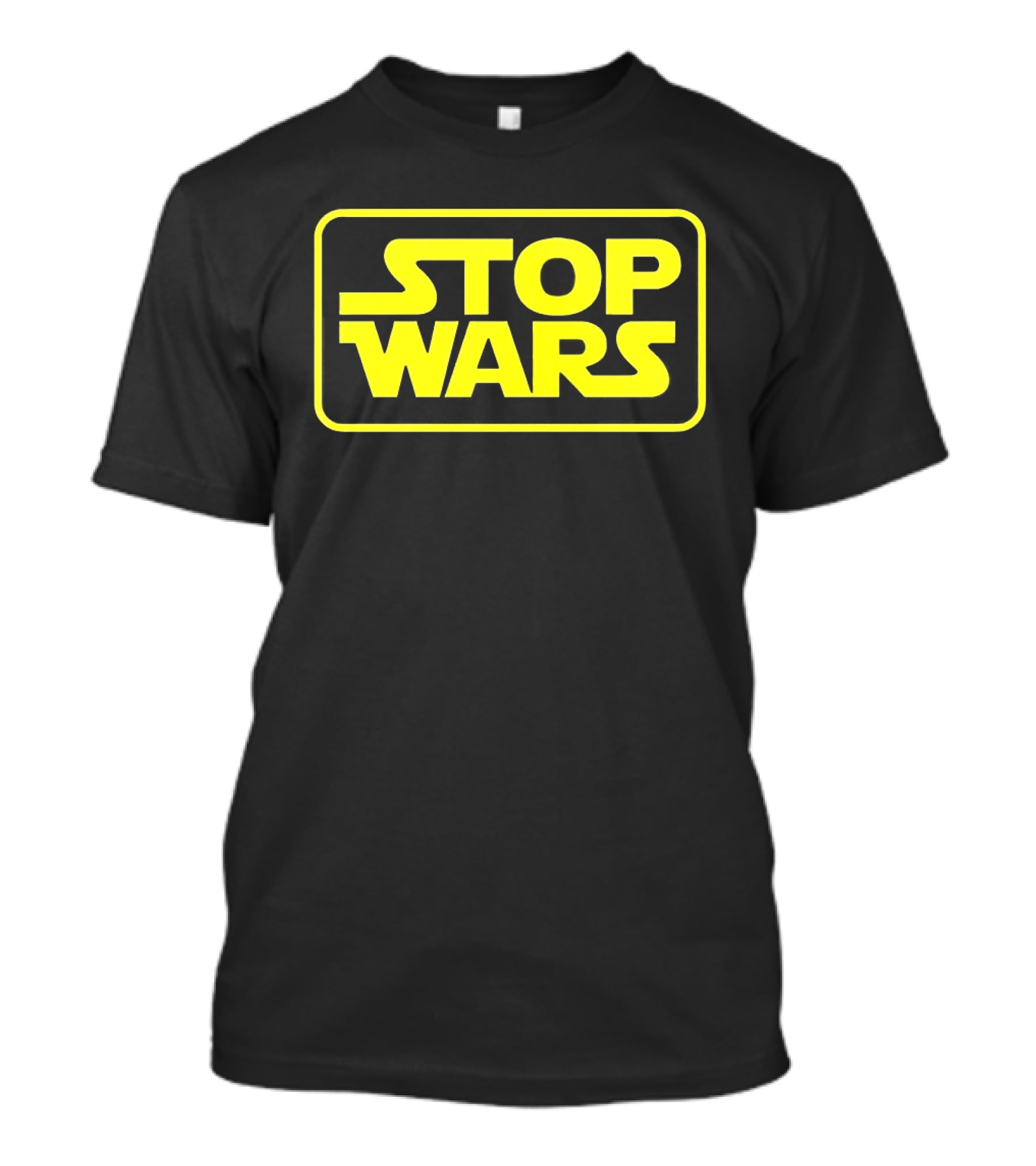 Stop Wars Yellow Text Block T-Shirt