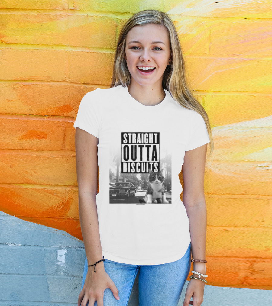 Straight Outta Biscuits Dr. Matt McGlasson Cat Humor T-Shirt