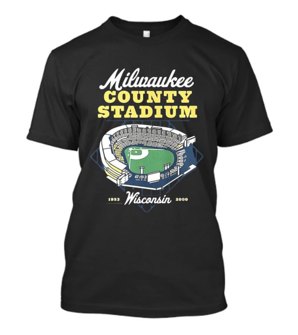 Milwaukee County Stadium Wisconsin 1953 2000 Baseball Memories T-Shirt
