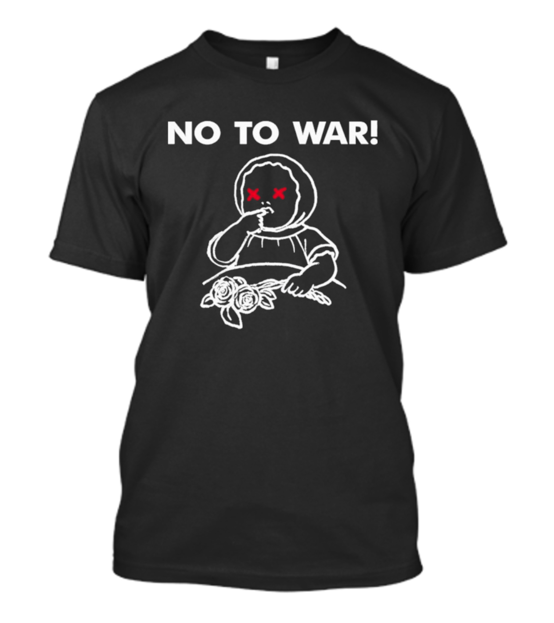 No To War Jon King Protest Statement With Child And Flowers T-Shirt