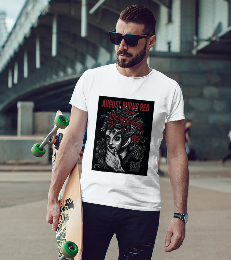 August Burns Red Concert April 10 2026 The Palladium Worcester MA Floral Headpiece T-Shirt