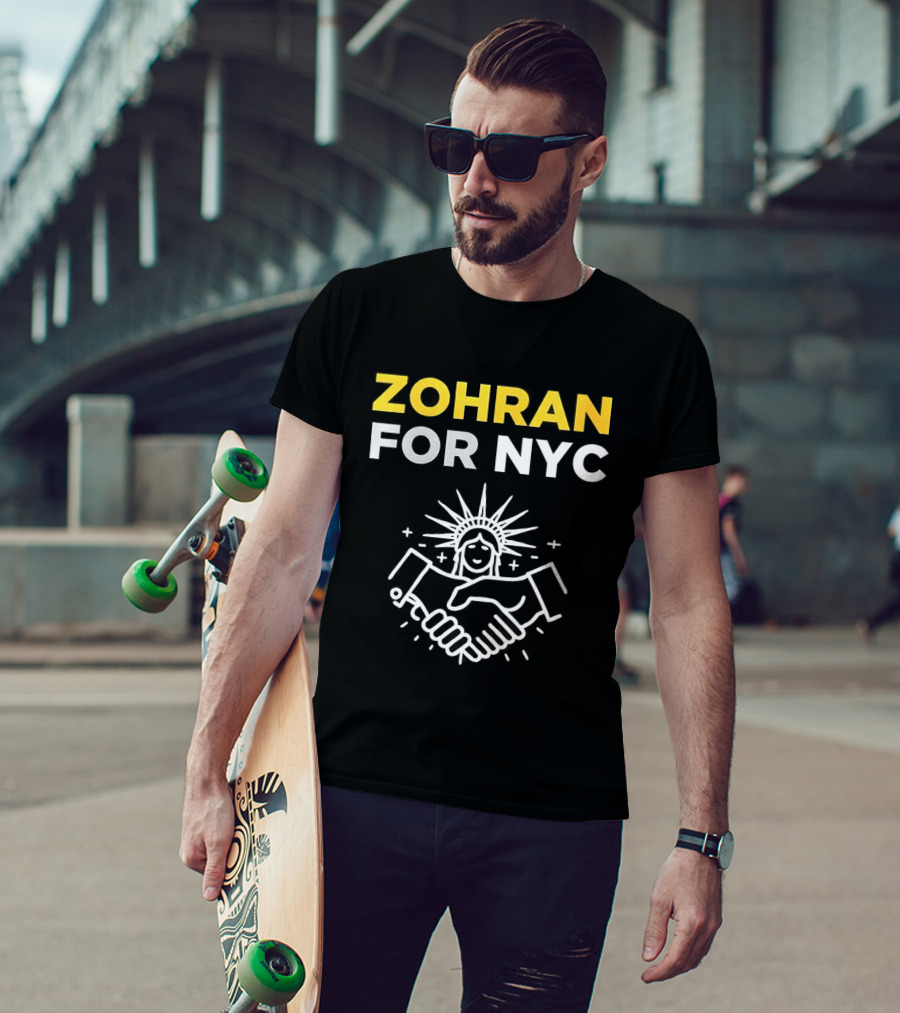 Zohran For NYC Mayor Statue Of Liberty Handshake T-Shirt