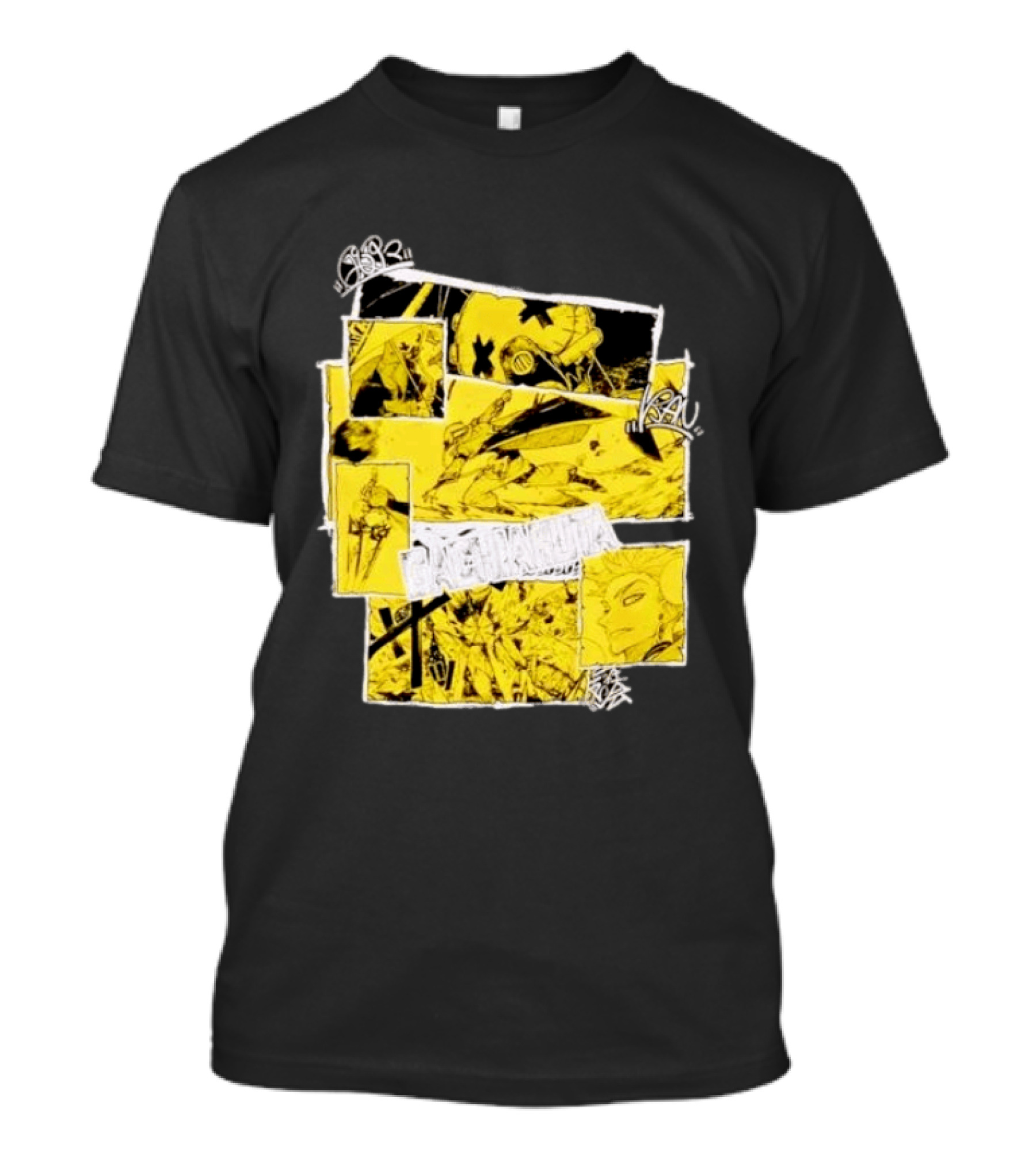 Gachiakuta Enjin Manga Panel Collage Yellow And Black Comic T-Shirt