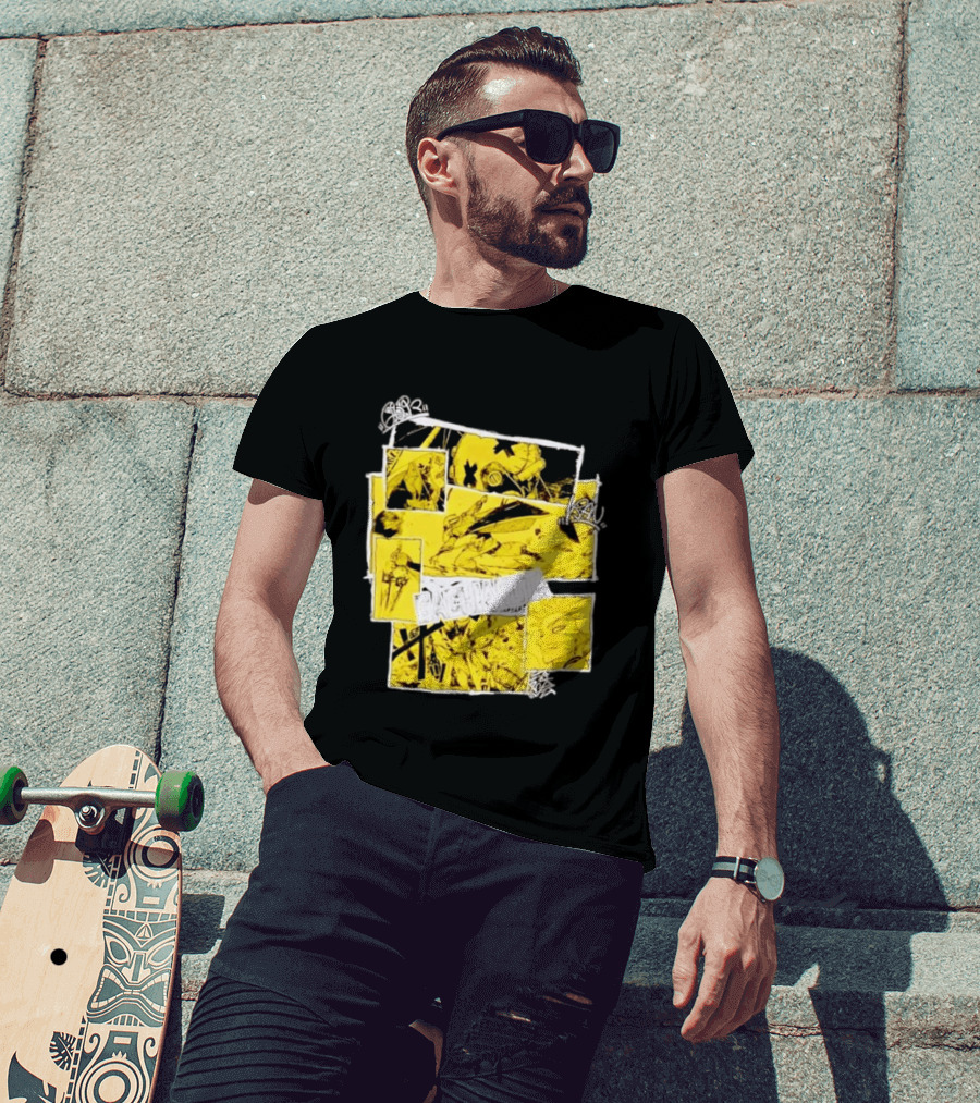 Gachiakuta Enjin Manga Panel Collage Yellow And Black Comic T-Shirt
