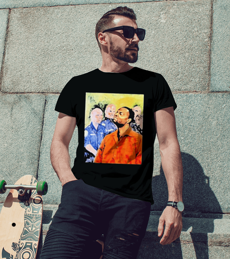 Rodney Hilton Jr Cloutfishing Artwork With Police Officers T-Shirt