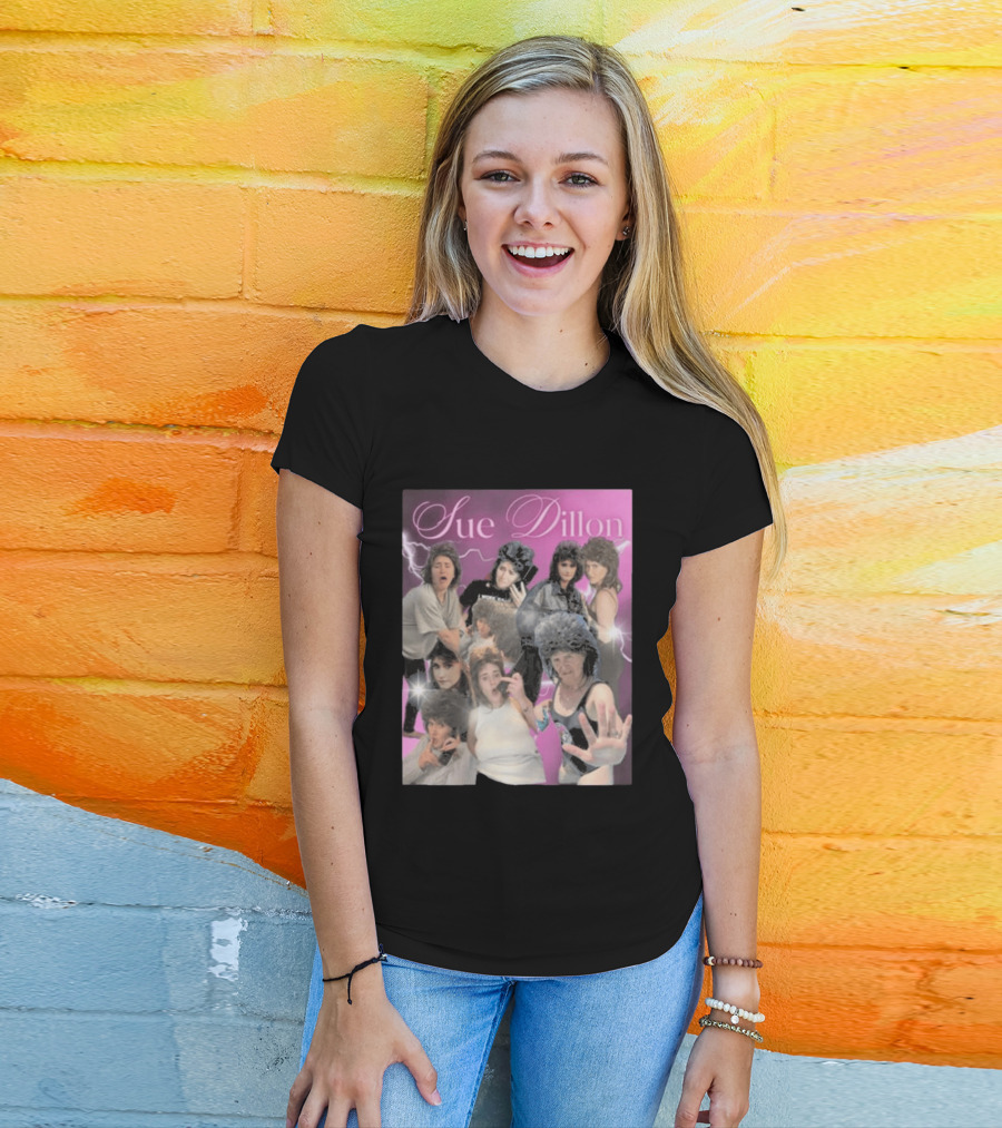 Sue Dillon Collage Vintage Aesthetic 80s Look T-Shirt