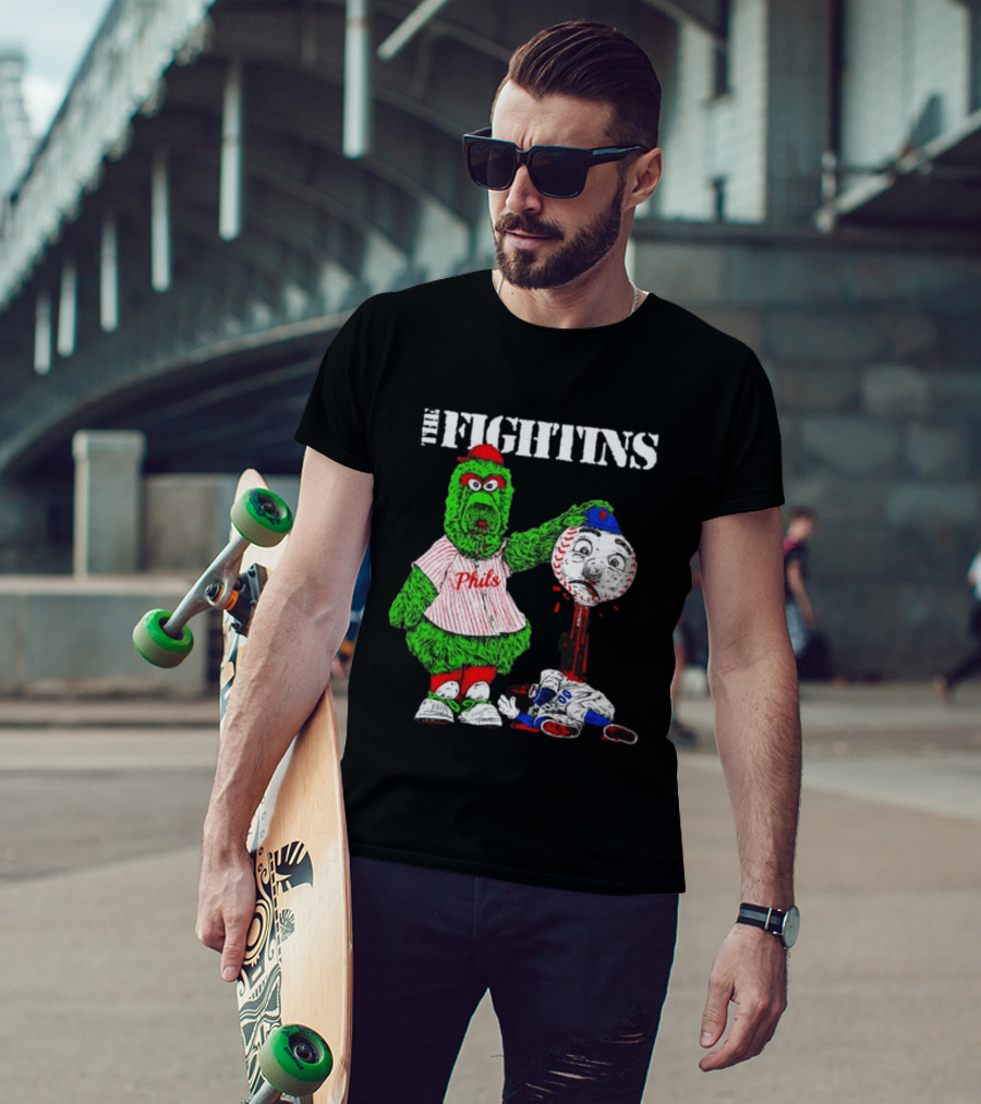 The Fightins Phillie Phanatic Philadelphia Phillies Holding Mr. Met T-Shirt