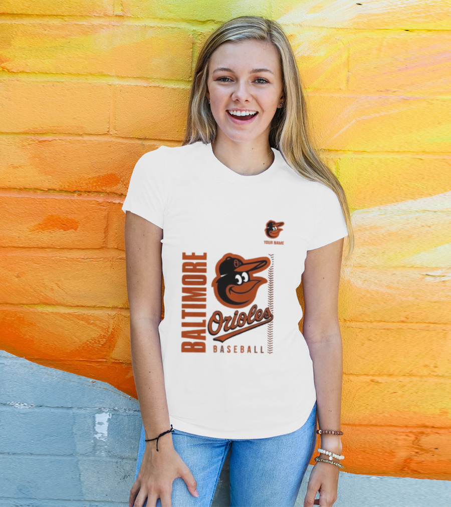 Baltimore Orioles Baseball Team Logo With Mascot Bird T-Shirt