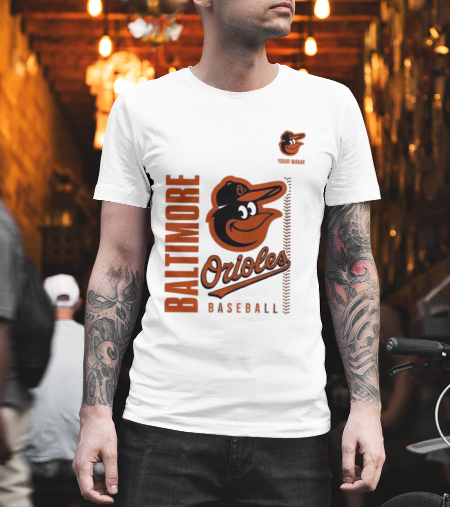Baltimore Orioles Baseball Team Logo With Mascot Bird T-Shirt