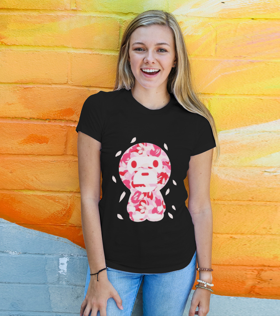 Abc Sakura Camo Baby Milo Cropped Blossom Series T-Shirt