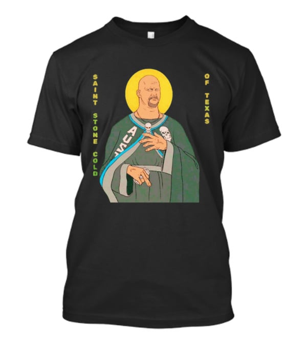 Men Saint Stone Cold Of Texas 3 16 Day Steve Austin Wrestling Icon Illustrated Halo T-Shirt