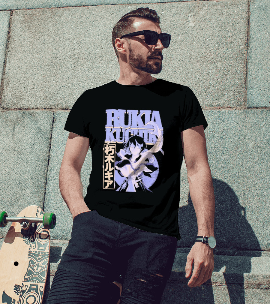 Bleach Rukia Kuchiki Anime Character Illustration Japanese T-Shirt
