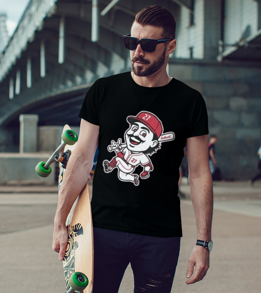 Sal Stewart Cartoon Baseball Character Number 27 Salbert T-Shirt