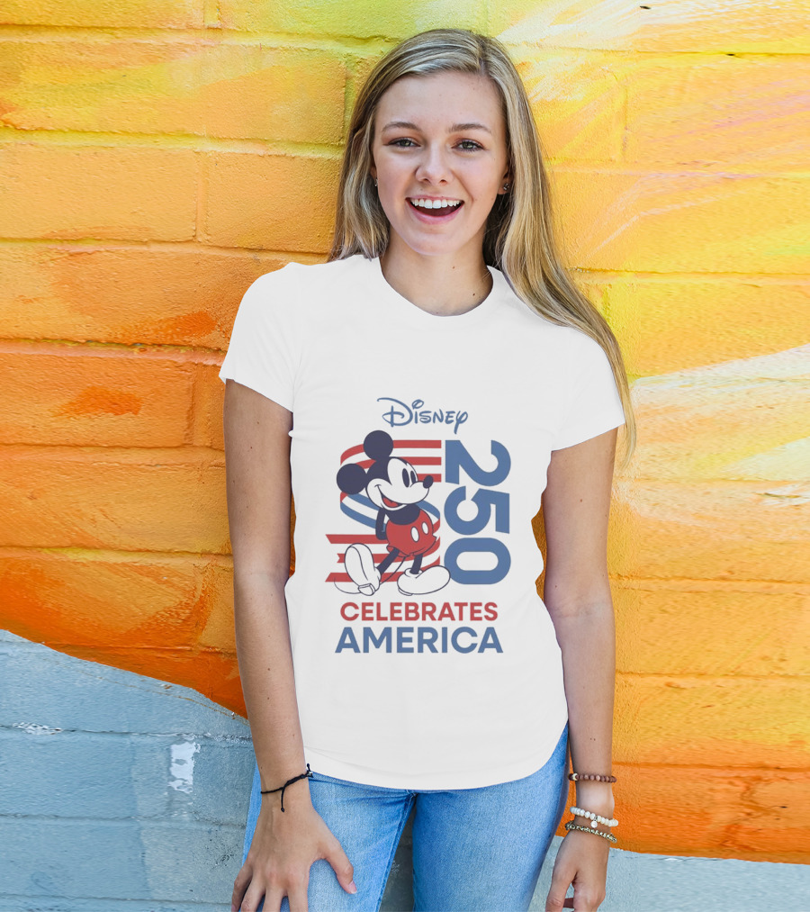 Disney Celebrates America Mickey Mouse 250 USA Patriotic Vibe T-Shirt