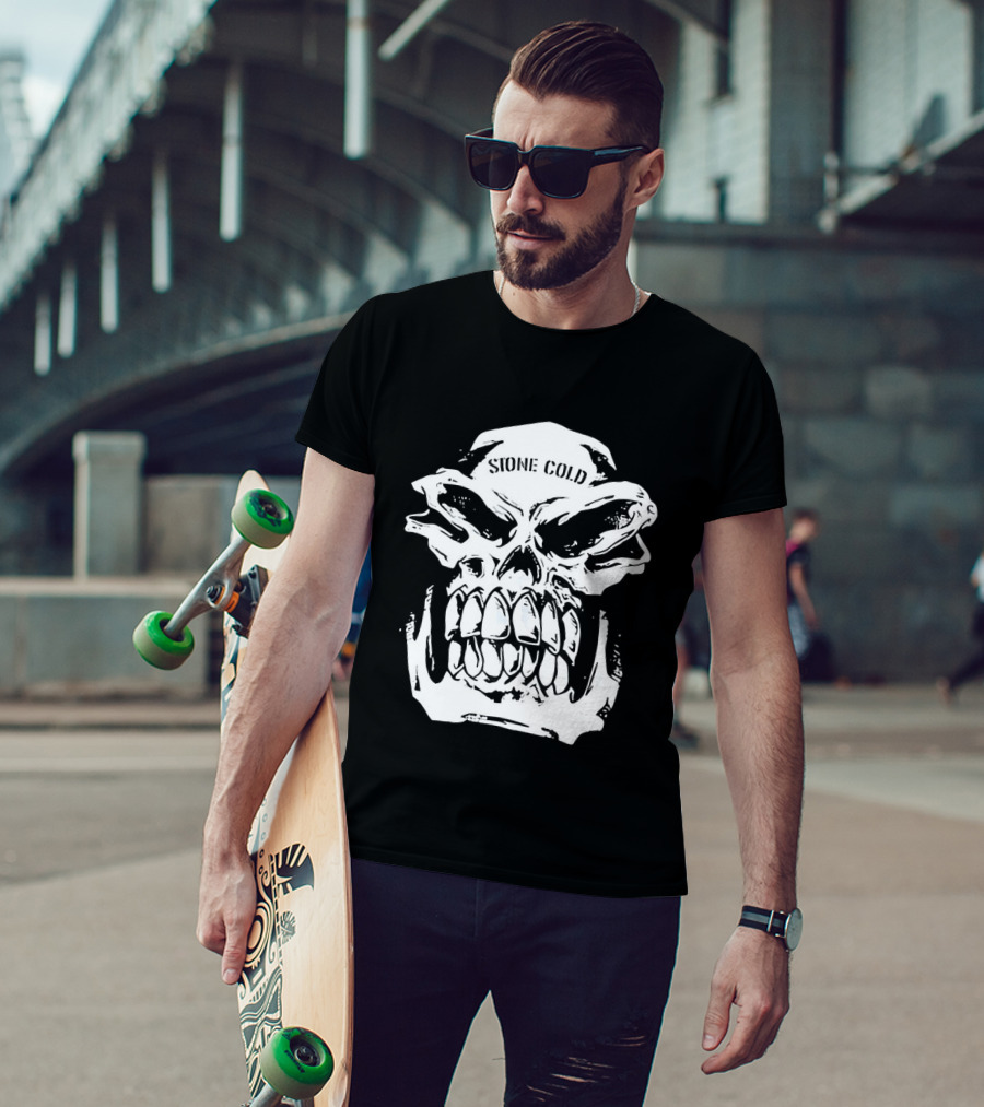 Stone Cold Steve Austin Hellraiser Skull Snow Wash T-Shirt