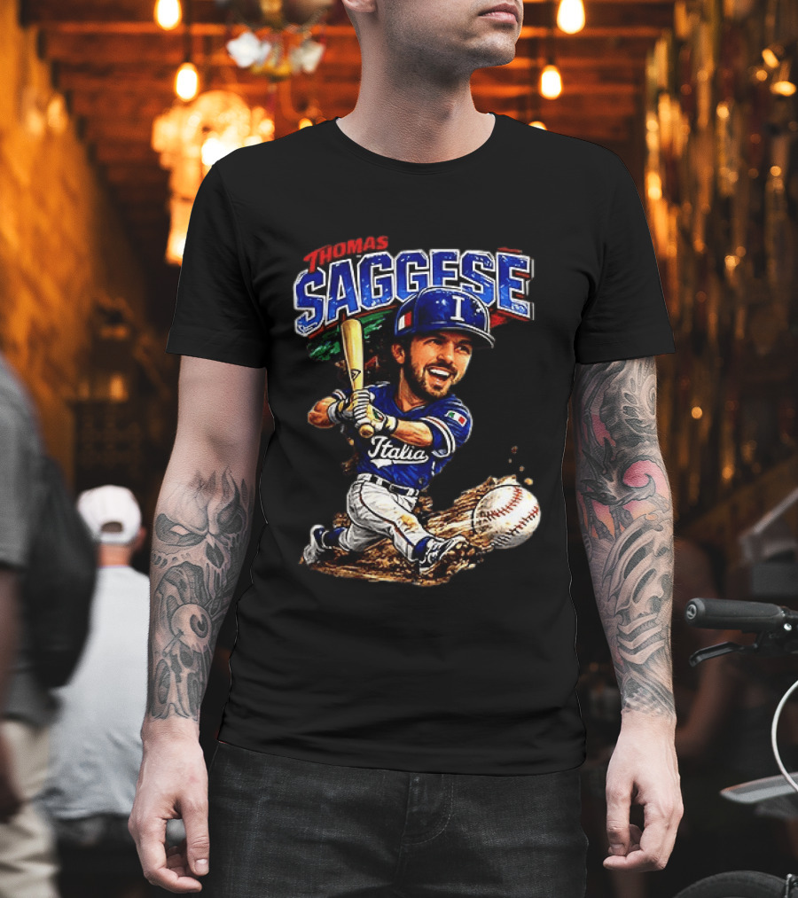 Thomas Saggese Italy Italia Baseball Classic Caricature T-Shirt